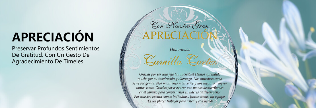 Placa de Apreciación Placa de Apreciación