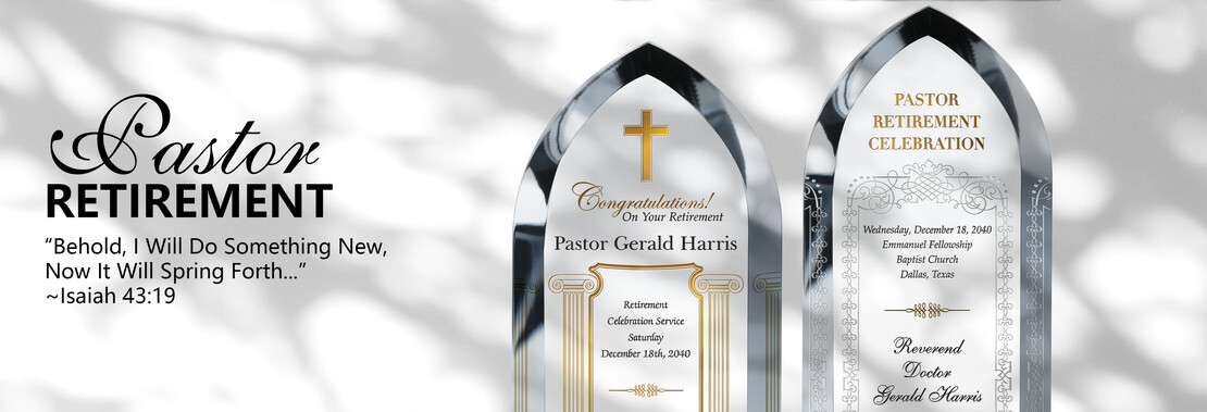 Crystal Pastor Retirement Gifts - Banner 1