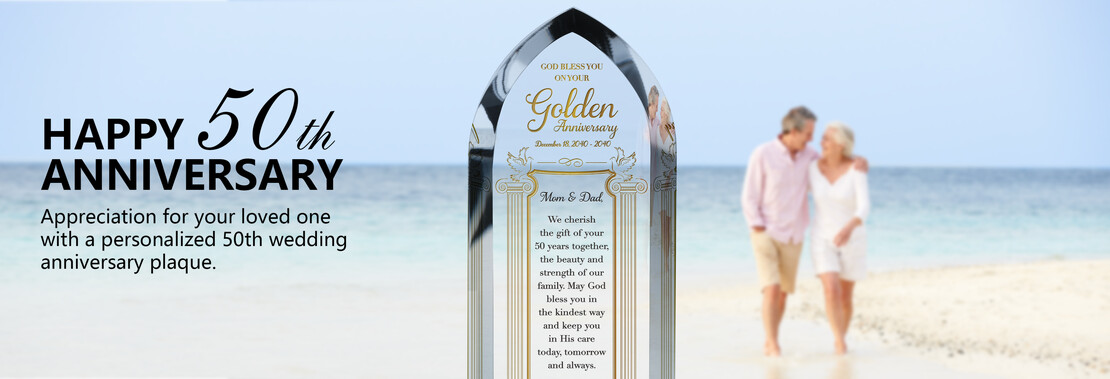 Custom-Engraved 50th Anniversary Gift Plaques - Banner 1