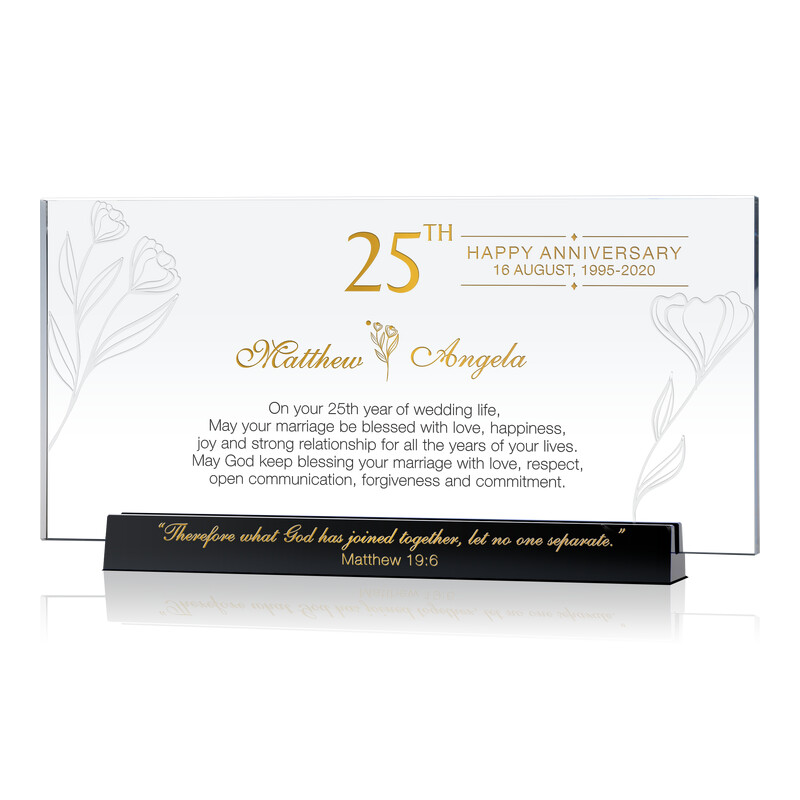Personalized Religious 25th Wedding Anniversary Gift for Couple