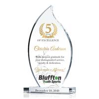 Personalized Crystal Flame Employee Service Award Plaque