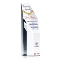 Personalized Crystal Hexagon Employee of the Year Award Trophy
