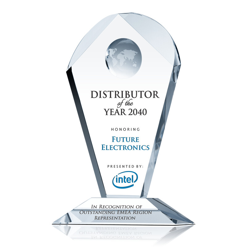 Crystal Distributor of the Year Award Plaque