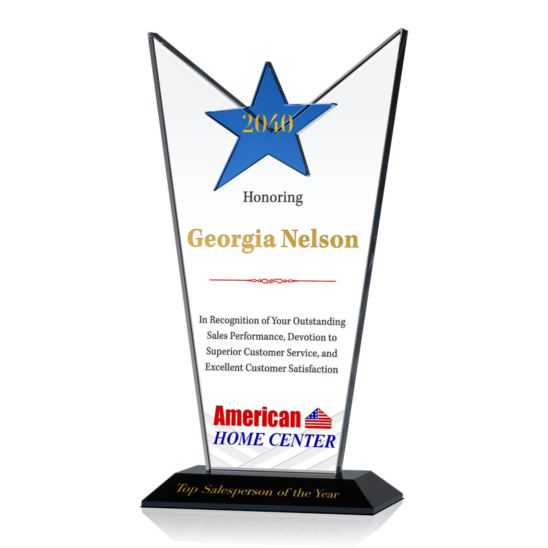 Star Crystal Top Salesperson Award Trophy