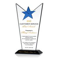 Star Crystal Customer Service Excellence Award Plaque