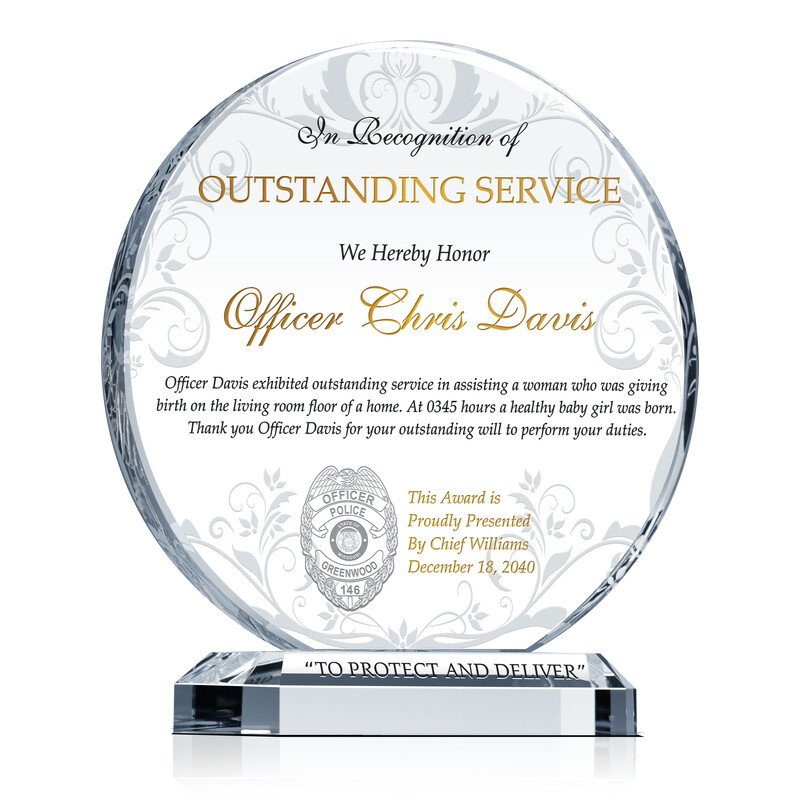 Police Officer Award for Outstanding Service 