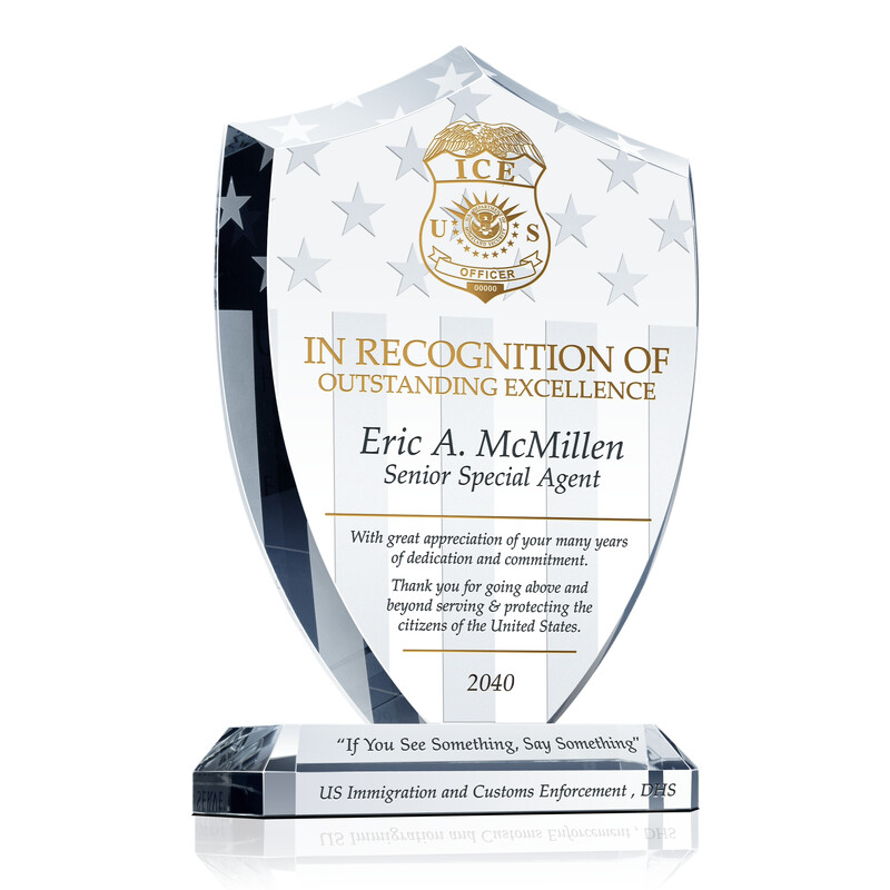 ICE Officer Recognition Plaque