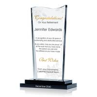 Crystal Retirement Congratulation Gift Plaque for Female Coworker