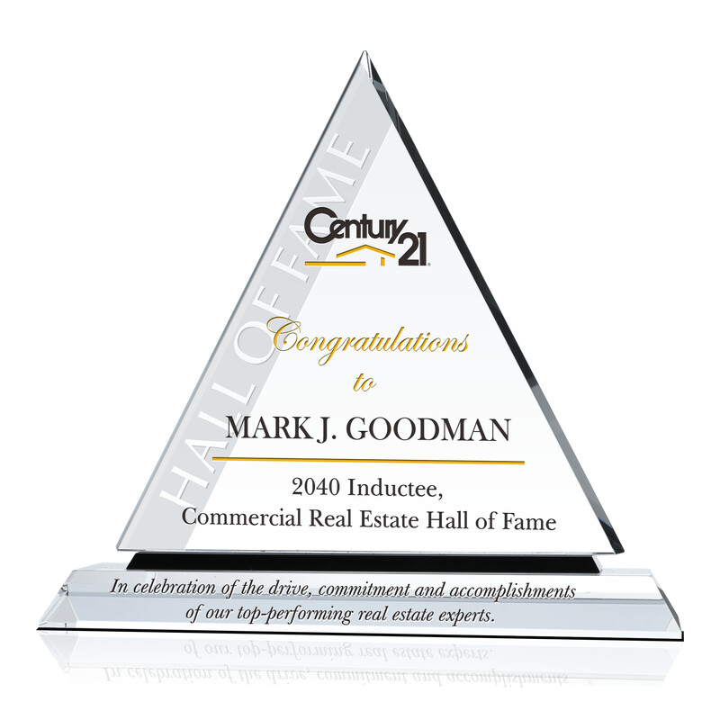 Real Estate Hall of Fame Induction Award Plaque