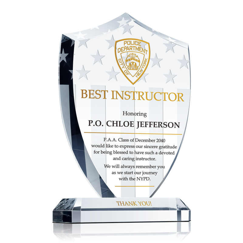 Police Academy Instructor Gift Plaque