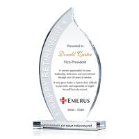 Custom Engraved Crystal Flame Executive Retirement Awards