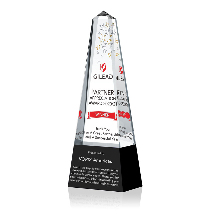 Custom Crystal Corporate Partnership Award Trophy