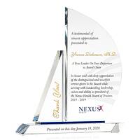 Personalized Crystal Appreciation Gift Plaque for Outgoing Chairman, President