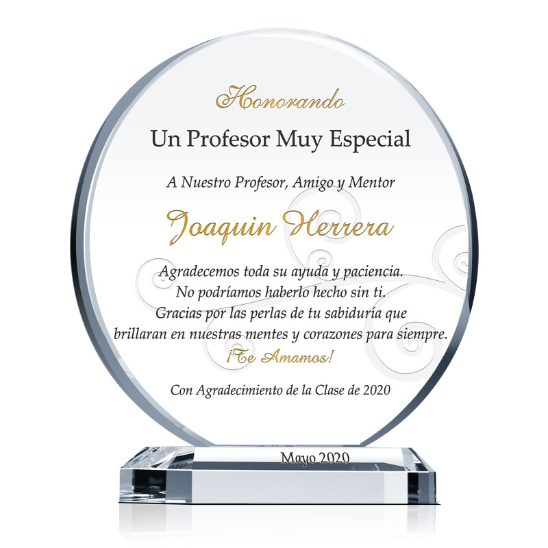Premio Circular de Apreciación Para Maestro, Profesor, Mentor
