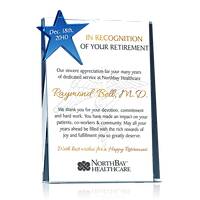 Personalized Crystal Retirement Gift Plaque for Doctor, Nurse, Medical Professional
