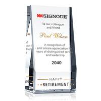 Crystal Employee Happy Retirement Award Plaque