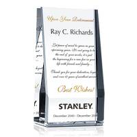 Crystal Best Wishes! Retirement Plaque