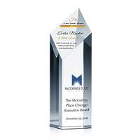 Diamond Tower Crystal Retirement Award Plaque for Colleague, Friend or Employee