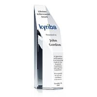 Hexagon Shaped Crystal Lifetime Achievement Award Trophy