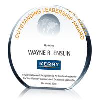 Crystal Globe Circle Shaped Leadership Award Plaque