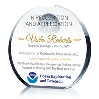 Custom Crystal Sales Leadership Recognition Award