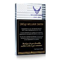  USAF Service Retirement Gift Plaque