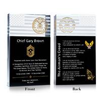 Crystal Air Force Retirement Plaque with The Airman’s Creed