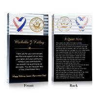 Personalized Crystal Military Spouse Appreciation Gift Plaque with Sailor’s wife Poem