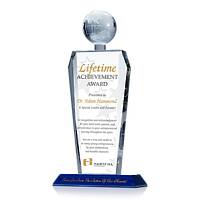 Personalized Crystal Lifetime Achievement Award Trophy
