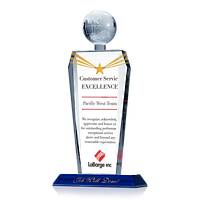 Custom Crystal Globe Customer Service Excellence Award