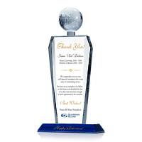 Crystal Globe Executive Retirement Gift Plaque