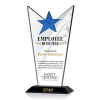 Crystal Star Employee of the Year Award Plaque