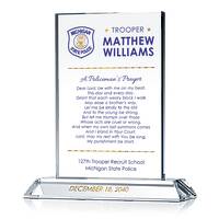 State trooper police prayer gift plaque