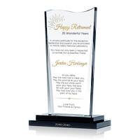 Crystal Wave Shaped Retirement Service Awards