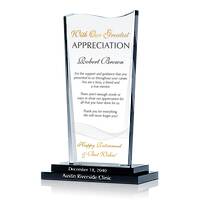 Crystal Retirement Farwell Gift Plaque for Boss, Manager, Supervisor