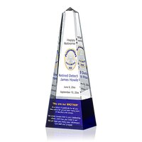 Detective Retirement Plaque – Personalized Crystal Obelisk with Brotherhood Tribute