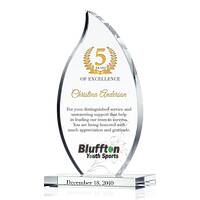 Crystal Flame Outstanding Service Award Plaque