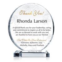 Crystal Personalized Farewell Gift Plaque for Departing Boss, Mentor, Manager, Supervisor