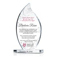 Flame-shaped Crystal Coworker/Manager Farewell Gift Plaque