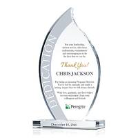 Crystal Retirement Appreciation Gift Plaque for Executive, Employee, Coworker