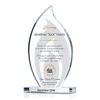 Flame Crystal Employee Retirement Recognition Award Plaque