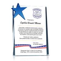 Placa de Estrellas y Rayas Patrióticas Para Jubilación de Policía