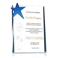Estrella de Cristal Para Jubilación de Mujer