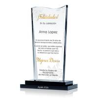 Placa de Cristal de Felicidades En Jubilación Para Compañera de Trabajo