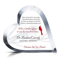 Custom Heart Shaped Cardinal Memorial Gift