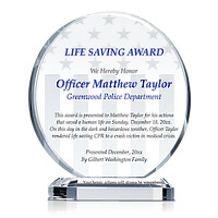 Personalized Lifesaving Award Plaque – Police CPR Recognition Gift