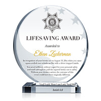 Personalized Civilian Lifesaving Award Plaque – Custom Crystal Recognition Gift