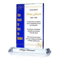 Unique Crystal Retirement Gift Plaque for Friend, Family Member or Co-worker