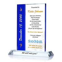“Best Wishes” Crystal Retirement Gift Plaque for Woman