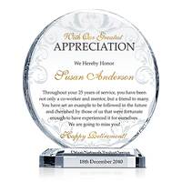 Elegant Retirement Crystal Plaque – Personalized Employee Appreciation Award